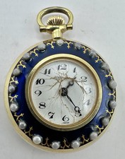 Vintage Uhlmann Geneve Damen Taschenuhr Goldplattiert