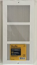Everbilt 14 x 6 Baseboard Return Air Grille White Steel HVAC Vent Cover NEW
