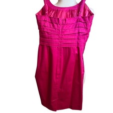 Calvin Klein dress bodycon hot pink lined adjustable strap pleats on chest Sz 6