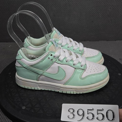 #ad Nike Dunk Low Shoes Kids Size 11C Green White Leather Sneakers FZ3536 100 $29.99