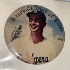 1978 Baseball Hall of Fame Sandy Koufax 3” Pin HF17 Los Angeles Dodgers GOAT