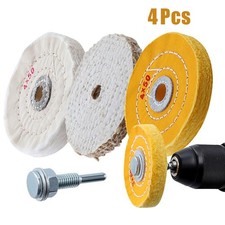 4 Inch White Buffing Polishing Wheels For Bench Grinder With 4PCS Electric Drill