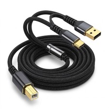 Deco Essentials High Speed 2-in-1 USB-A/C to USB-B Cable 6-Foot