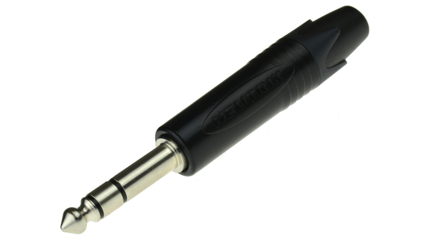 NEUTRIK Wtyk инструментальный разъем 6,3 мм Стерео на кабеле до 7,0мм niklowany czarny