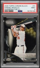 Marketplace image: 2026 TOPPS CHROME BLACK SUPERFRACTOR 1/1 #41 SAMUEL BASALLO 1/1 PSA 9