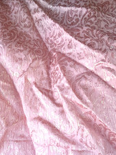 Pink Gold Metallic Iridescent Floral Brocade Fabric By the Yard 52" W