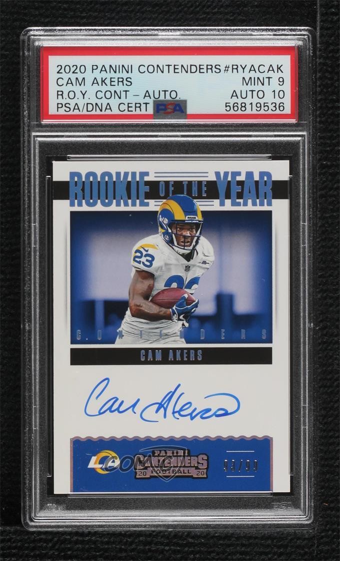 2020 Contenders Rookie of the Year RPS /99 Cam Akers PSA 9 MINT Auto RC 0u46