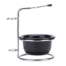 Stainless Steel Shaving Bowl and Brush Stand, Professional 2 in 1 Shaving