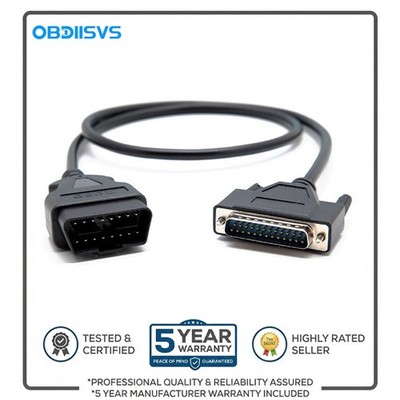 OBDIISVS 100cm OBD2 16Pin Male to DB 25Pin Male Y Splitter Extension Test Cable