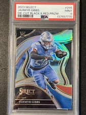 2023 Panini Select - Jahmyr Gibbs #266 Black & Red Prizm Die-Cut (RC) PSA9 E95