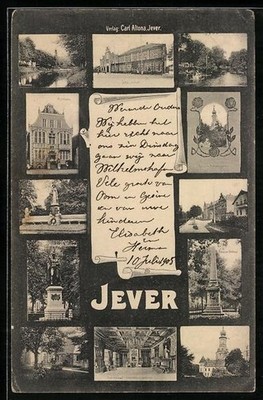 AK Jever, Audienzsaal im Grossherzoglichen Schloss, Mitscherlich-Denkmal, Schlo 