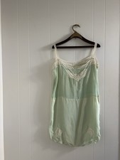 Light Green Ivory Vintage 1920 s Silk Teddy / Step-in. Antique lingerie.