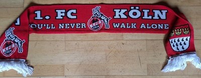 1. FC Köln, Schal, Fanschal, YOU'll NEVER WALK ALONE, gebraucht