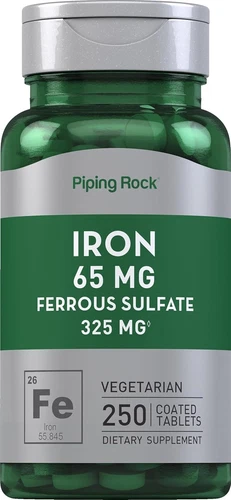 Piping Rock Iron Ferrous Sulfate 65 mg | 250 Tablets | Supplement |... 