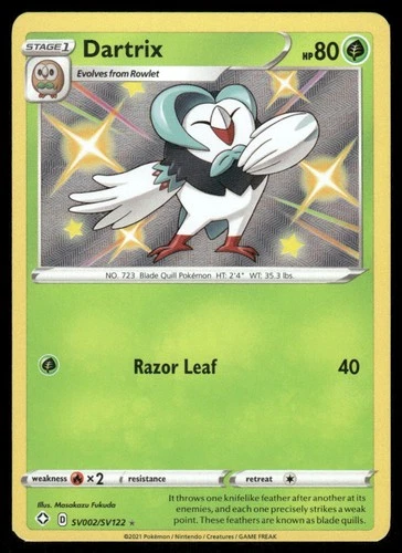 Pokemon Cards Dartrix SV002/SV122 Shining Fates Shiny Rare NM *3