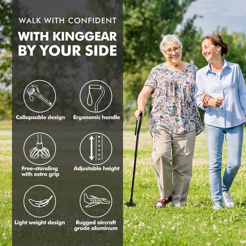 KINGGEAR F1 Walking Stick, Cane for Women 1 Count (Pack of 1), Purple  - Picture 2 of 6