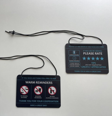 2 LYFT Rideshare Compatible Sign Car Accessories TIPS Rating Rate Me Sign NEW