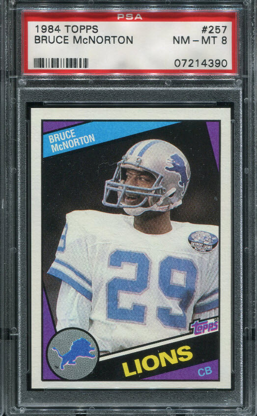PSA 8 NM MINT 1984 TOPPS BRUCE McNORTON #257 LIONS 14390 B169 | eBay