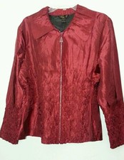 Jerry T Women's Red Jacket Top Blouse Shirt Small S New Plus Size Sr-mc08
