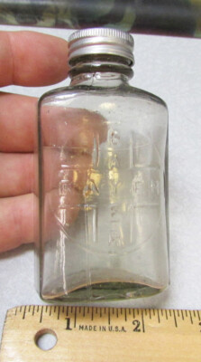 vintage Bayer Aspirin glass bottle Larger w/ embossed + style logo, hard to find