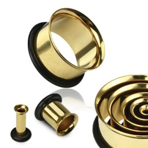 Authentic 24k Gold Plated O-Ring Plugs / Gauges / Tunnels 2 Pieces (1 Pair) (B/3/1/2)