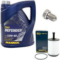 MotoröL ÖLfilter SH4771L 10W40 5Liter + ÖLablassschraube FüR Audi Seat Skoda VW