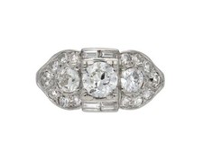 Art Deco 1.50 Carat White Round Cut CZ Diamond Engagement Ring Wedding Ring