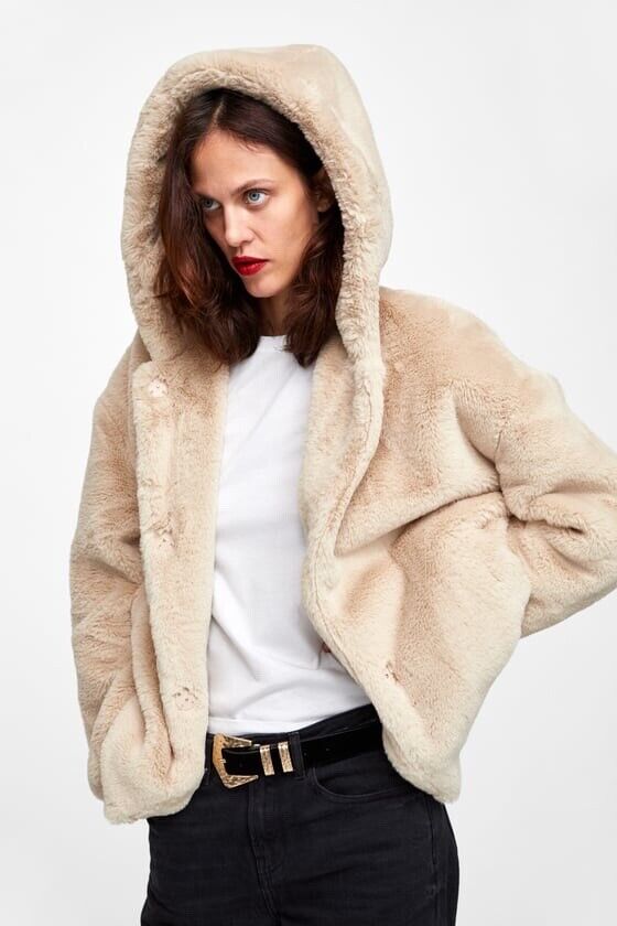 NWT Zara Basic Womens Fur Hoodie Jacket XS | eBay NWT Zara Basic Womens Fur Hoodie Jacket XS | eBay