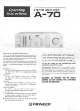 Manuale di istruzioni Operating Instructions per Pioneer A-70 