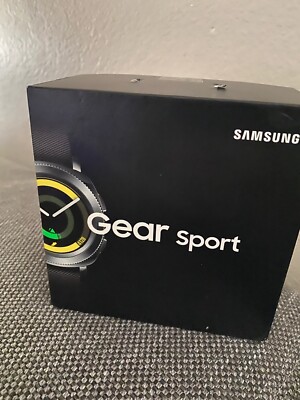 *Samsung Gear Sport 44.6mm Black Case Silicone Band Classic Buckle - SM-R600NZKA