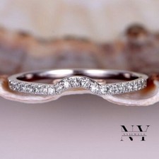 Moissanite Eternity Wedding Band Solid 14K White Gold 0.50 Carat Round Cut VVS1