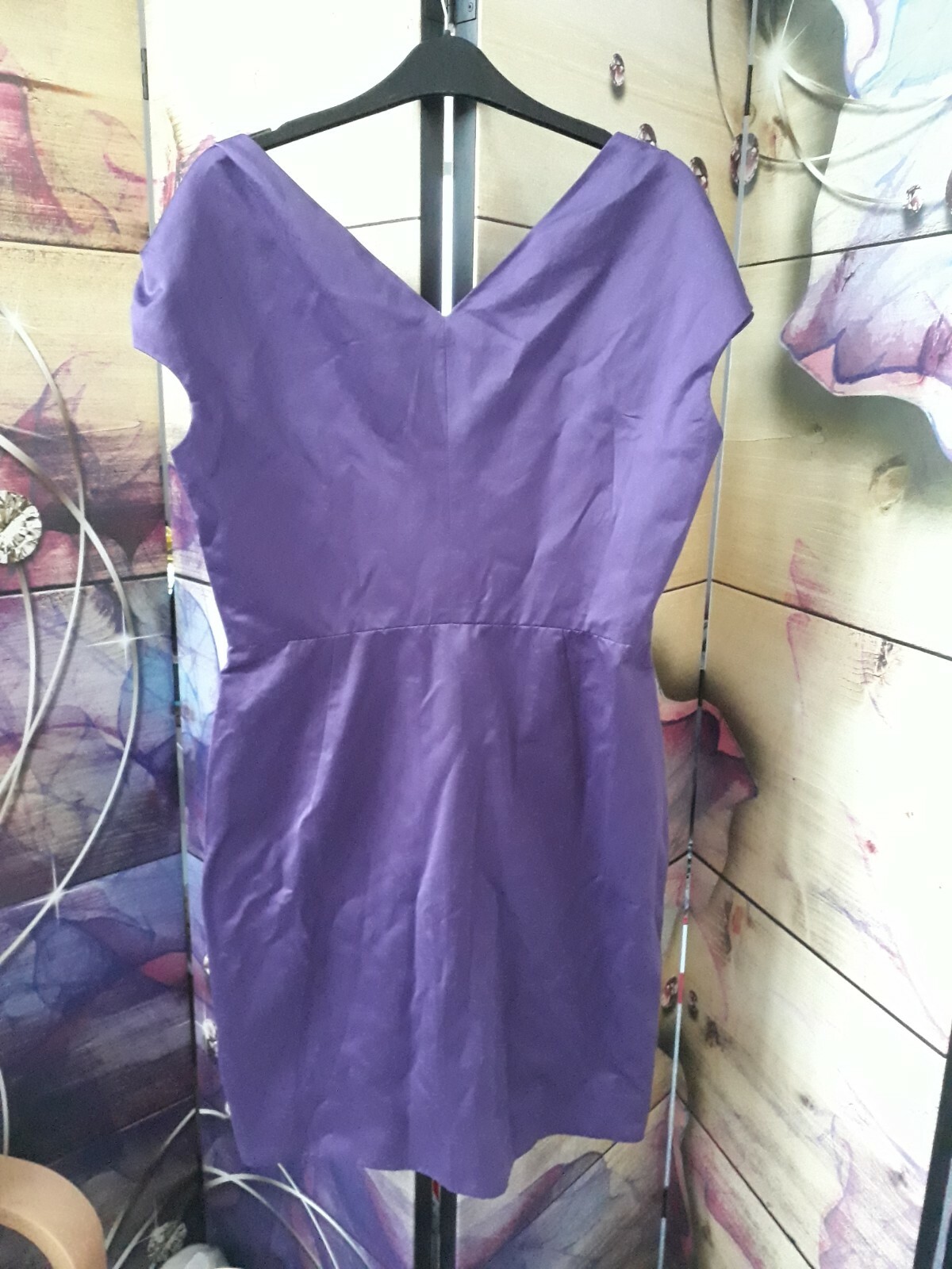 Abito viola YSL Saint Laurent a spalla taglia M UK 10 12