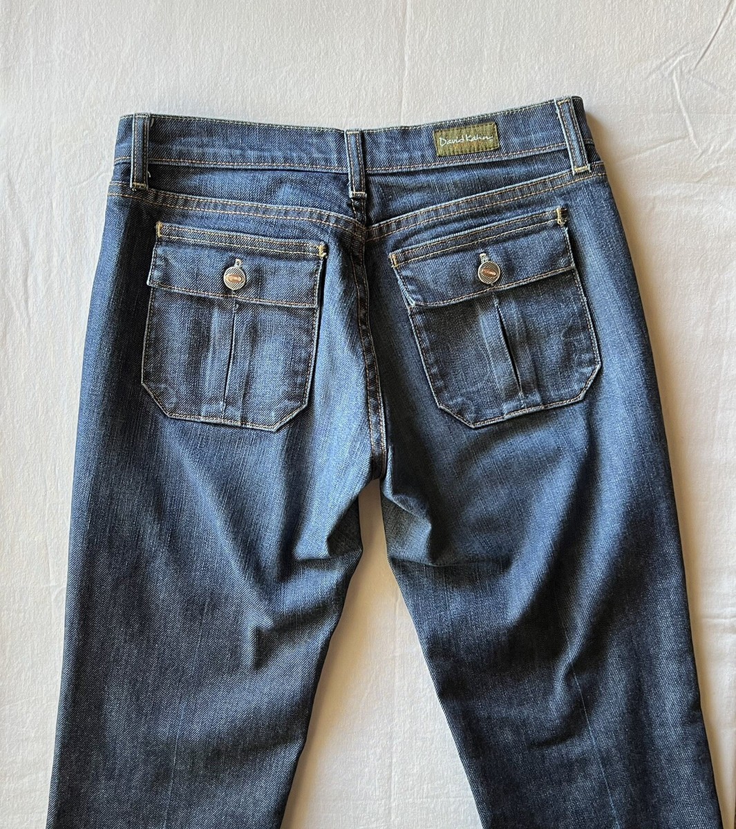 Jean Femme DAVID KAHN Taille 27 Délavé Foncé - Bootcut - Occasion Très Bon état