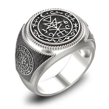 Seal Of Lilith Ring, Seal Of Lilith Sigil Of Lucifer Ring 925 Sterling Silver
