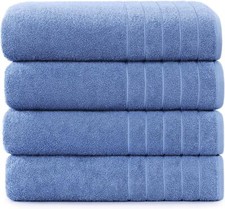 100 Cotton Bath Towels Set of 6 24x48 Quick Dry Soft Absorbent Pre-Shrunk