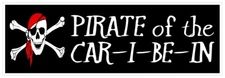 Pirate of the Car I Be In Bumper Sticker or Helmet Sticker D7209 Decal