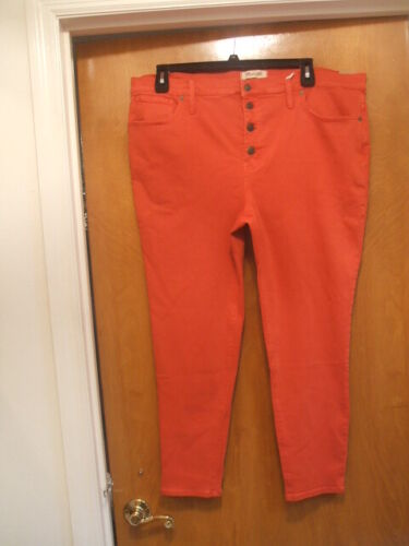 Madewell Jeans Coral Sz 35 Skinny Crop Button Front 9" High Rise NWT L4296 New  - Picture 1 of 12