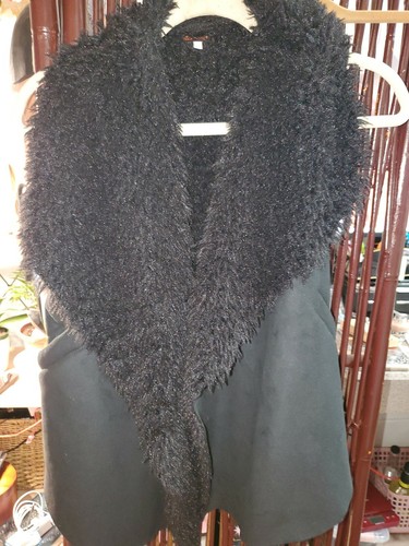 Ella Moss Womens Faux Fur Sweater Vest 