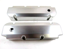 BBF Ford 429-460 Fabricated Aluminum Valve Covers W/ Hole Clear Anodize E41363CA