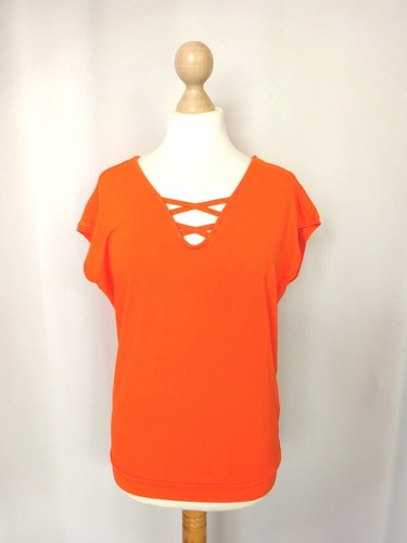 T-shirt Ajusté Amisu En Microfibre Côtelé - Manches Bouffantes Tulle - Taille S (FR36) - Neuf Avec étiquettes - Blanc