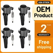 4X Ignition Coils & Spark Plugs for For Ford Escape Transit Focus 2.0/2.3L FD505