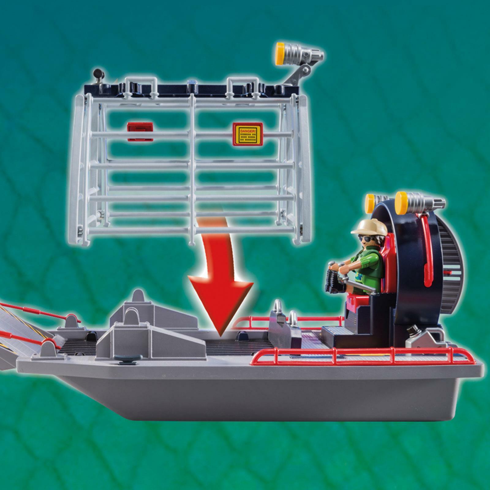 playmobil enemy airboat with raptors