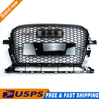 Honeycomb Mesh Sport RSQ5 Style Hex Grill Gloss Black For 2013-2017  Audi Q5