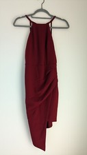Windsor Size Small Burgundy Sleeveless Strappy Back Asymmetrical Hemline Dress