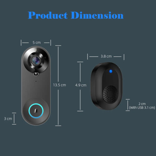 wireless doorbell bell smart intercom security video camera door wifi 1080p hd - Picture 10 of 16