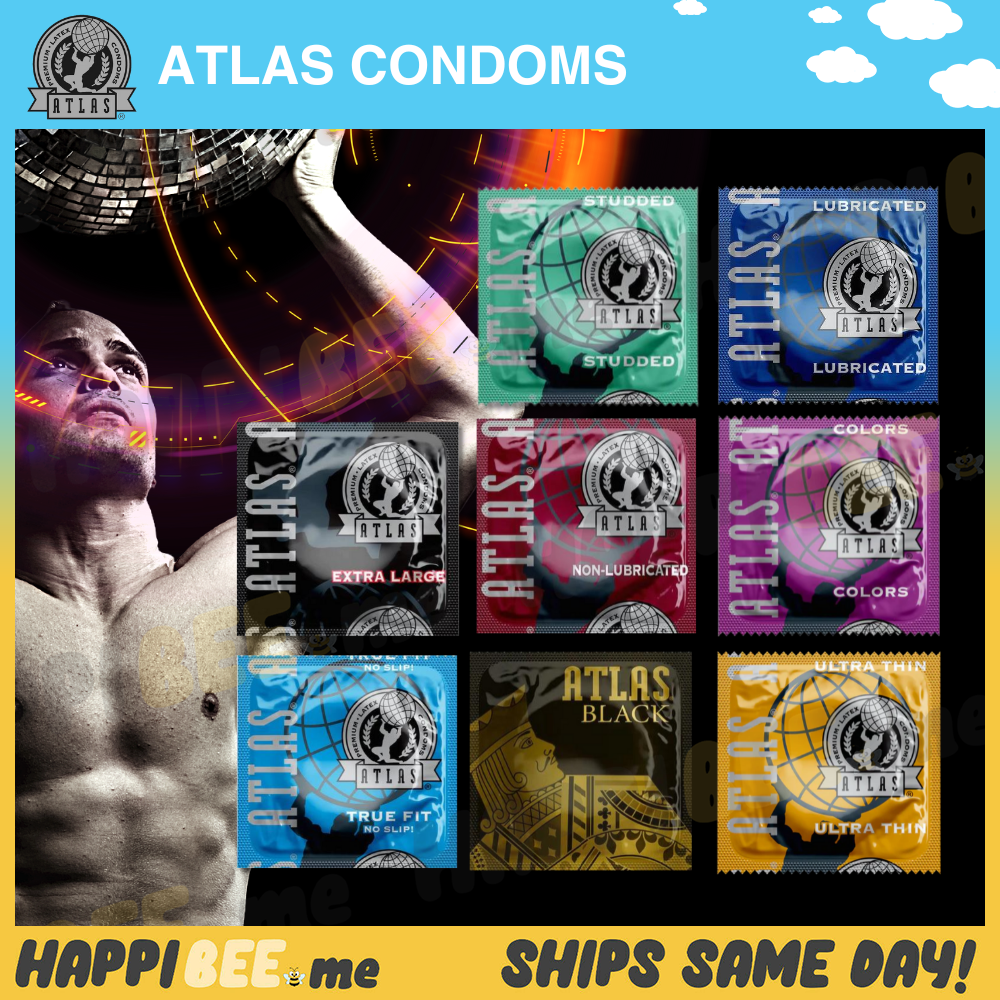 Atlas Lubricated Condoms Latex🍯Male Protection Bareskin Ultra Thin  Pleasure