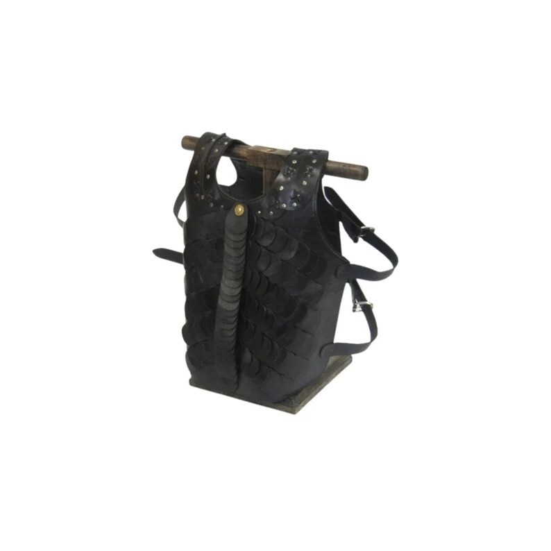 Medieval Leather Armor Jacket (Black), One Size, Fits Most