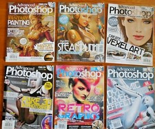 Six Advanced Photoshop Magazines Issues 48, 49, 55, 57, 59,  75 - All with CD