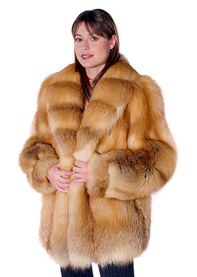 Womens Real Red Fox Fur Coat Jacket - Natural Fox | eBay