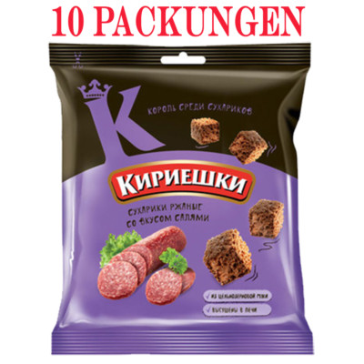 Brotchips Kirieschki mit Salami-Geschmack 10 Packungen croutons кириешки